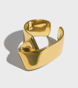Geometry Folds Fashion 925 Sterling Silver Adjustable Ring