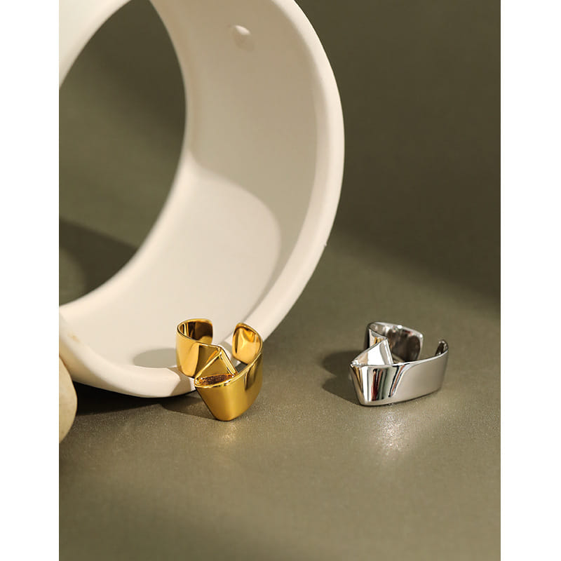 Geometry Folds Fashion 925 Sterling Silver Adjustable Ring
