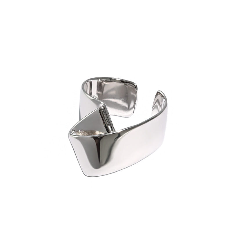 Geometry Folds Fashion 925 Sterling Silver Adjustable Ring