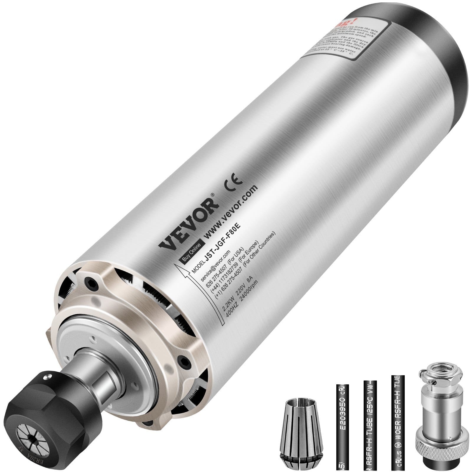 Air Cooled Spindle Motor ER20 CNC Spindle Milling Motor 2.2KW Spindle Motor 24000 RPM 400 Hz for CNC Router Engraving Milling Grind Machine?€220V?‰