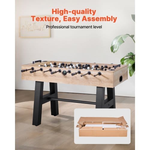 Foosball Table, 55 inch Standard Size Table, Indoor Full Size Foosball Tables for Home, Family, and Game Room, Durable Soccer Set, Includes 4 Balls, Score Keeper, and 2 Cup Holders