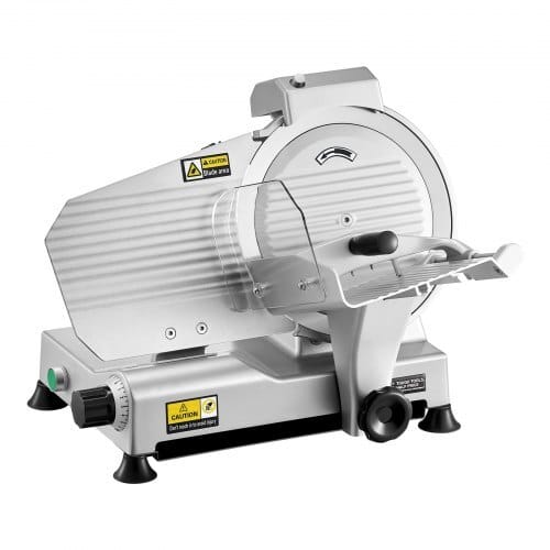 Commercial Meat Slicer, 10 inch Electric Deli Food Slicer, 180W Meat Cutter with a Premium 65Mn Blade, 0-0.4 inch Adjustable Thickness, Food Slicer Machine for Meat Vegetables Hard Bread Cheese