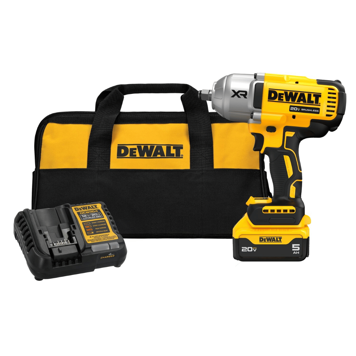 DeWalt 20V MAX XR 1/2 Inch High Torque Impact Wrench Kit
