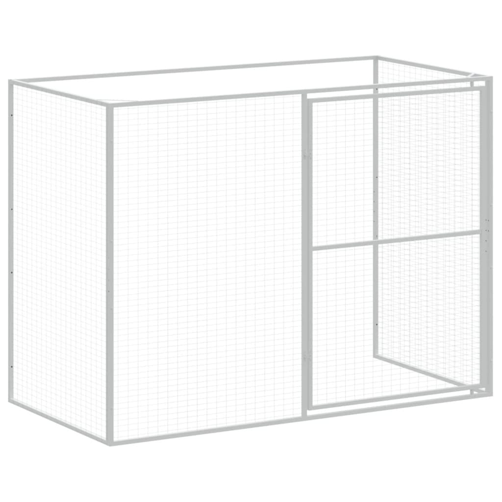 Dog House with Run Anthracite 84.3"x99.6"x71.3" Galvanized Steel