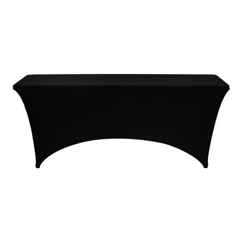6 Pack Table Cloth for 6FT Rectangular Fitted Events, Wrinkle-Resistant Stretch Black Table Covers, Washable Spandex Tablecloth Protector, for Party, Wedding, Cocktail, Banquet, Festival