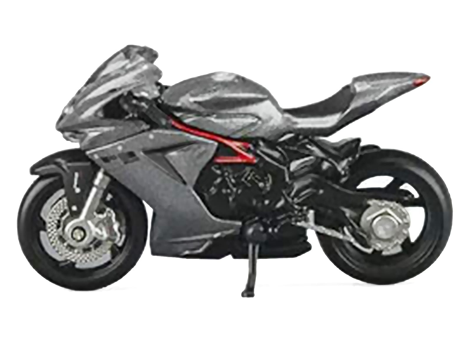 2022 MV Agusta F3 Rosso Motorcycle Silver Metallic with Figure 1/64 Diecast Model by CM Model
