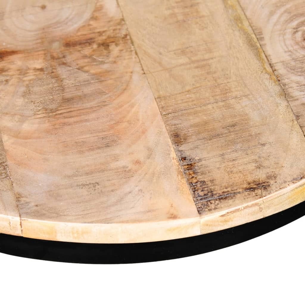 Two Piece Coffee Table Set Rough Mango Wood Round 15.7"/19.7