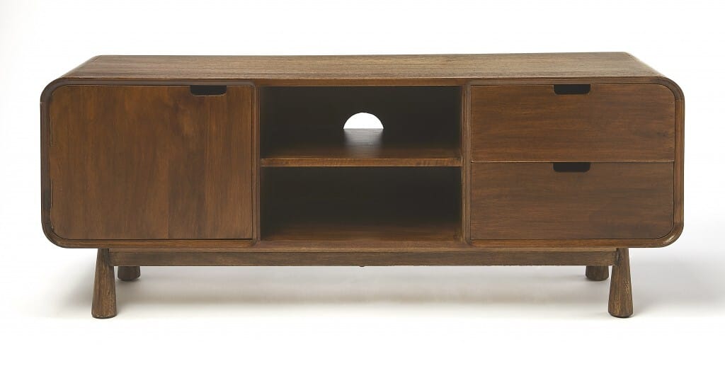 50" Brown Mid Century Modern Wood TV Stand