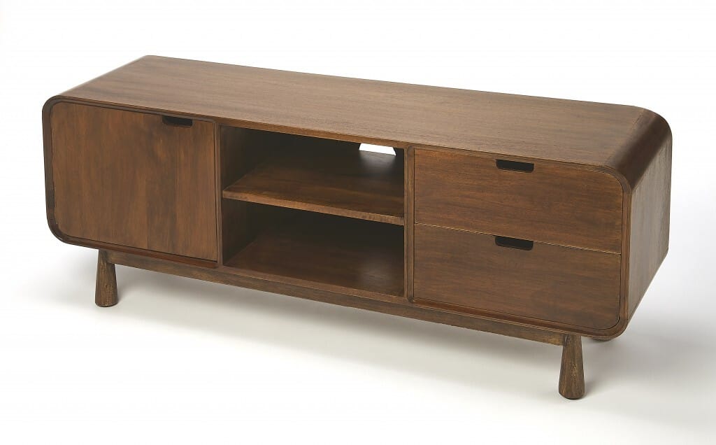 50" Brown Mid Century Modern Wood TV Stand