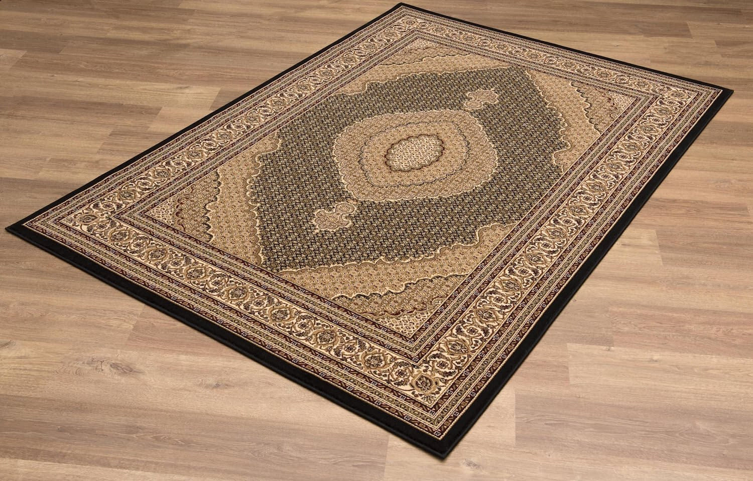 7' X 10' Beige and Ivory Oriental Power Loom Area Rug