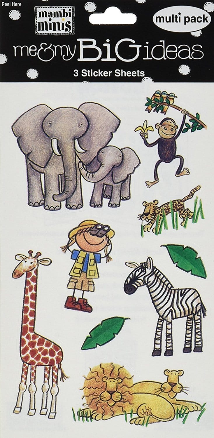 Me and My Big Ideas 4.5 X 6 Inches Minis Stickers Safari Animals