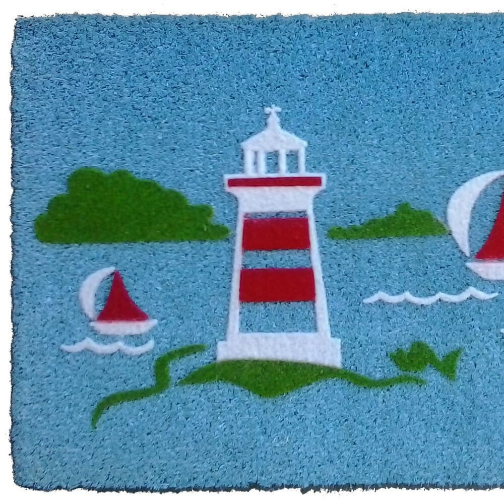 18" X 30" Blue Coir Tropical Outdoor Door Mat