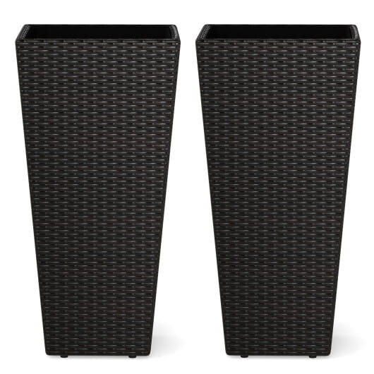 30 Inch Modern Decorative Planter Pots Set of 2 with Open-ended Base