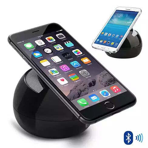 Color: Black - Portable Stand And Bluetooth Speaker For Your Smartphone
