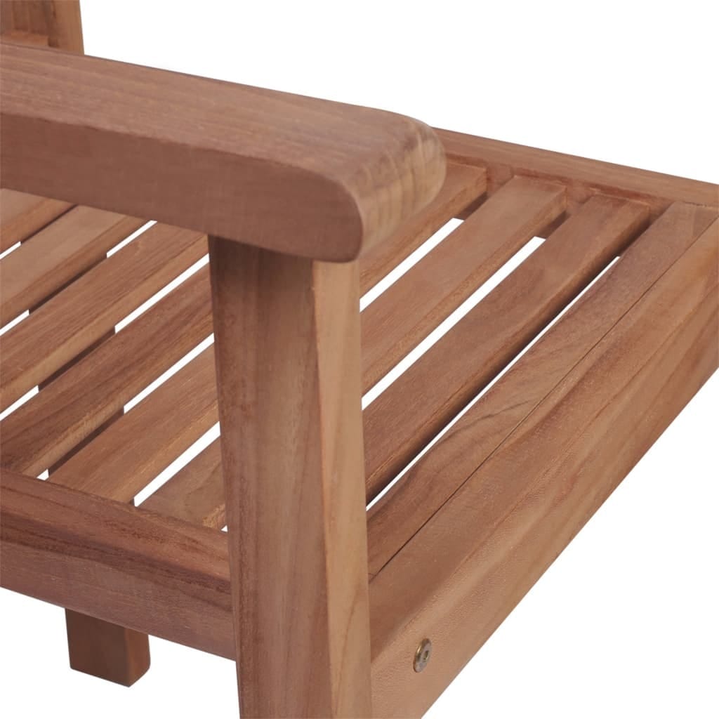 Patio Chairs 2 pcs with Red Cushions Solid Teak Wood