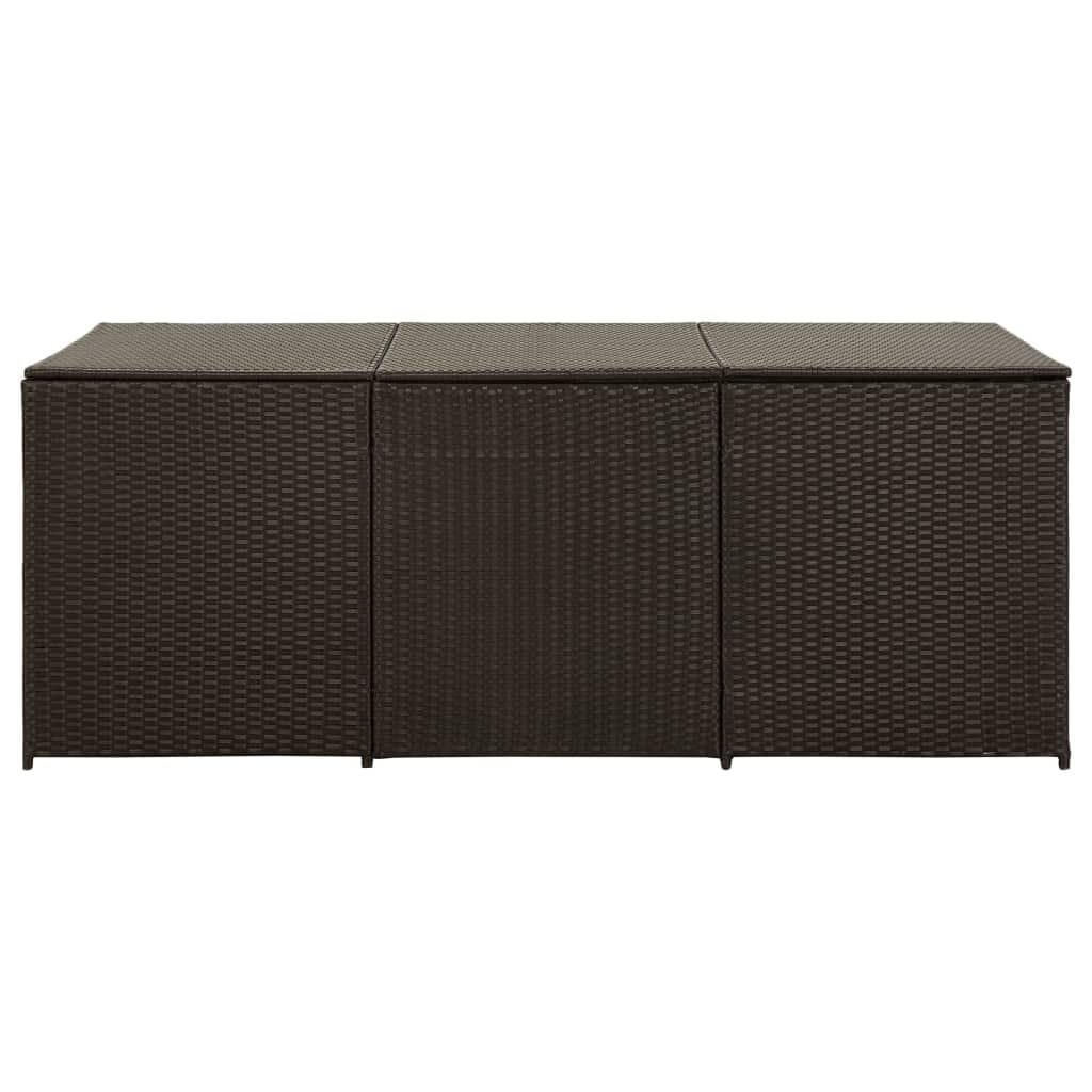 Patio Storage Box Poly Rattan 70.9"x35.4"x27.6" Brown