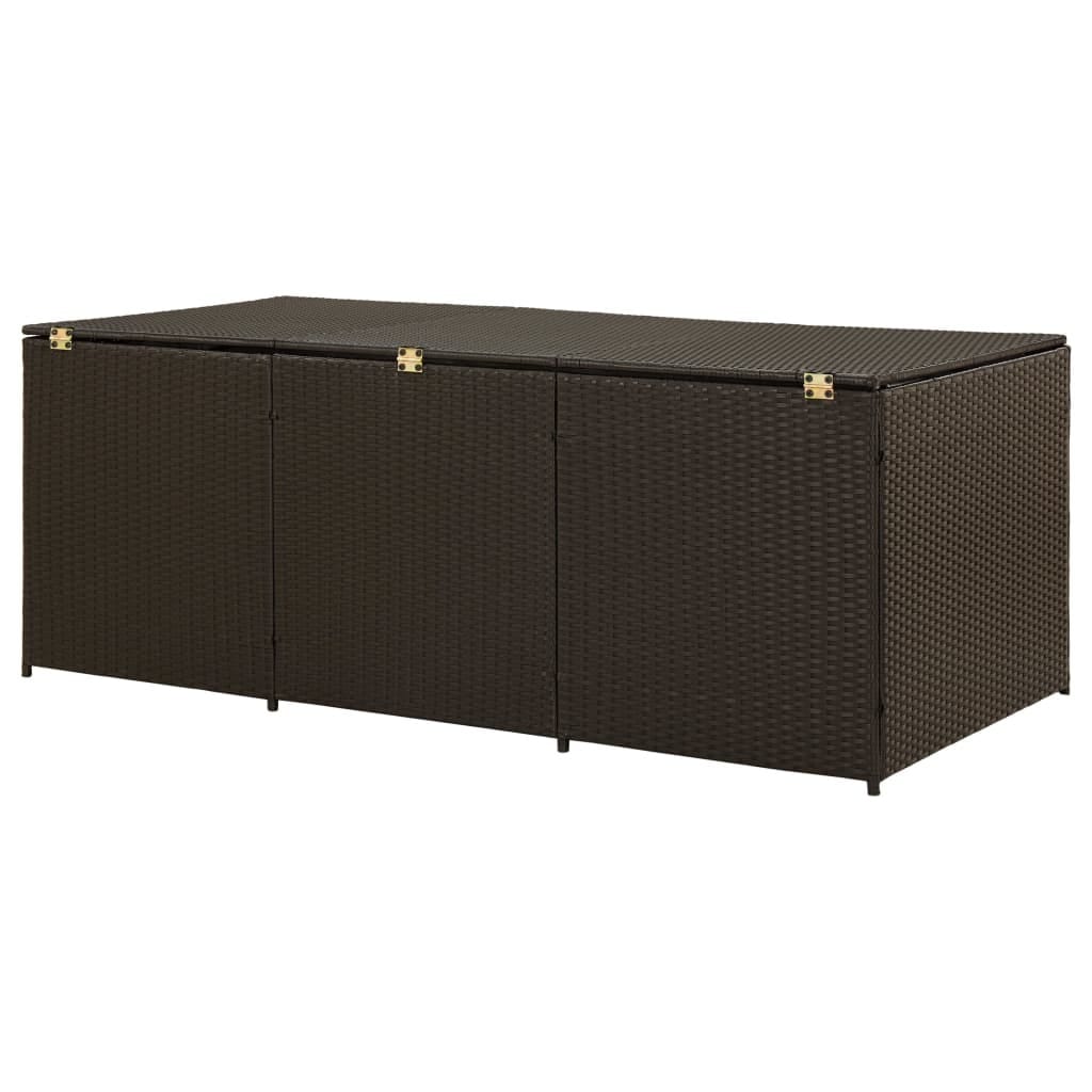 Patio Storage Box Poly Rattan 70.9"x35.4"x27.6" Brown