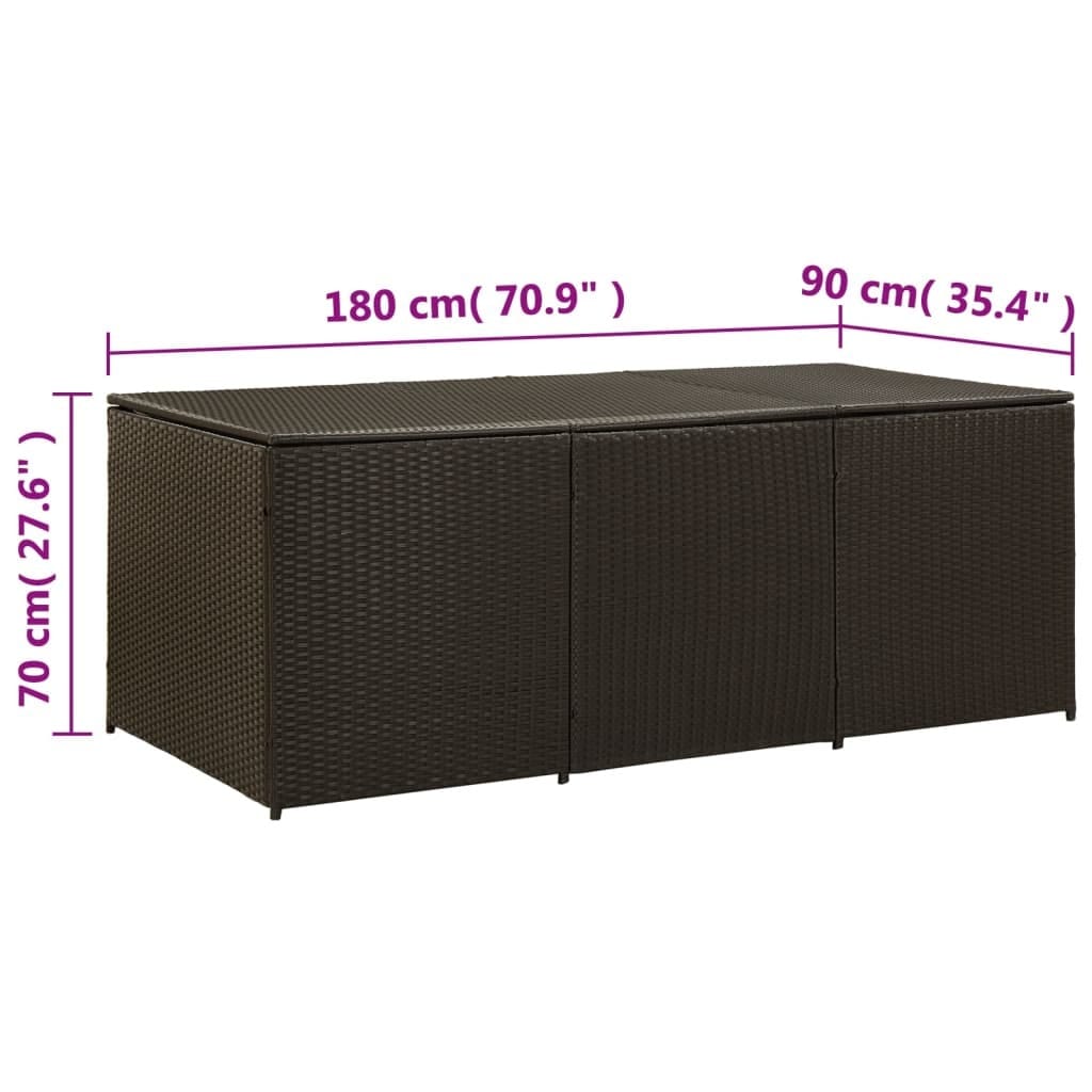 Patio Storage Box Poly Rattan 70.9"x35.4"x27.6" Brown