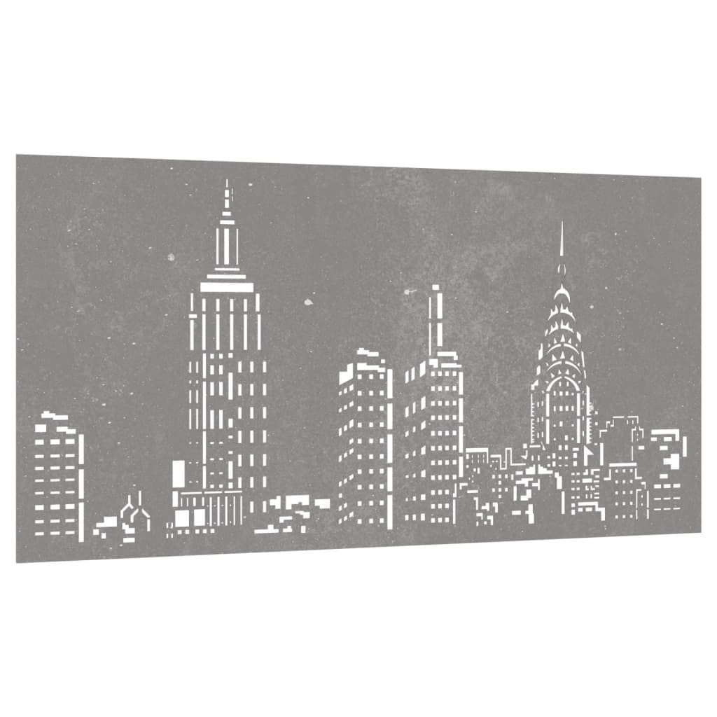 Patio Wall Decoration 41.3"x21.7" Corten Steel Skyline Design