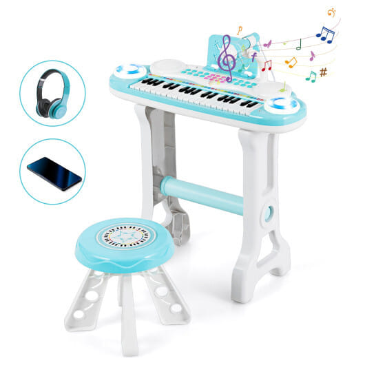 37-key Kids Electronic Piano Keyboard Playset-Pink