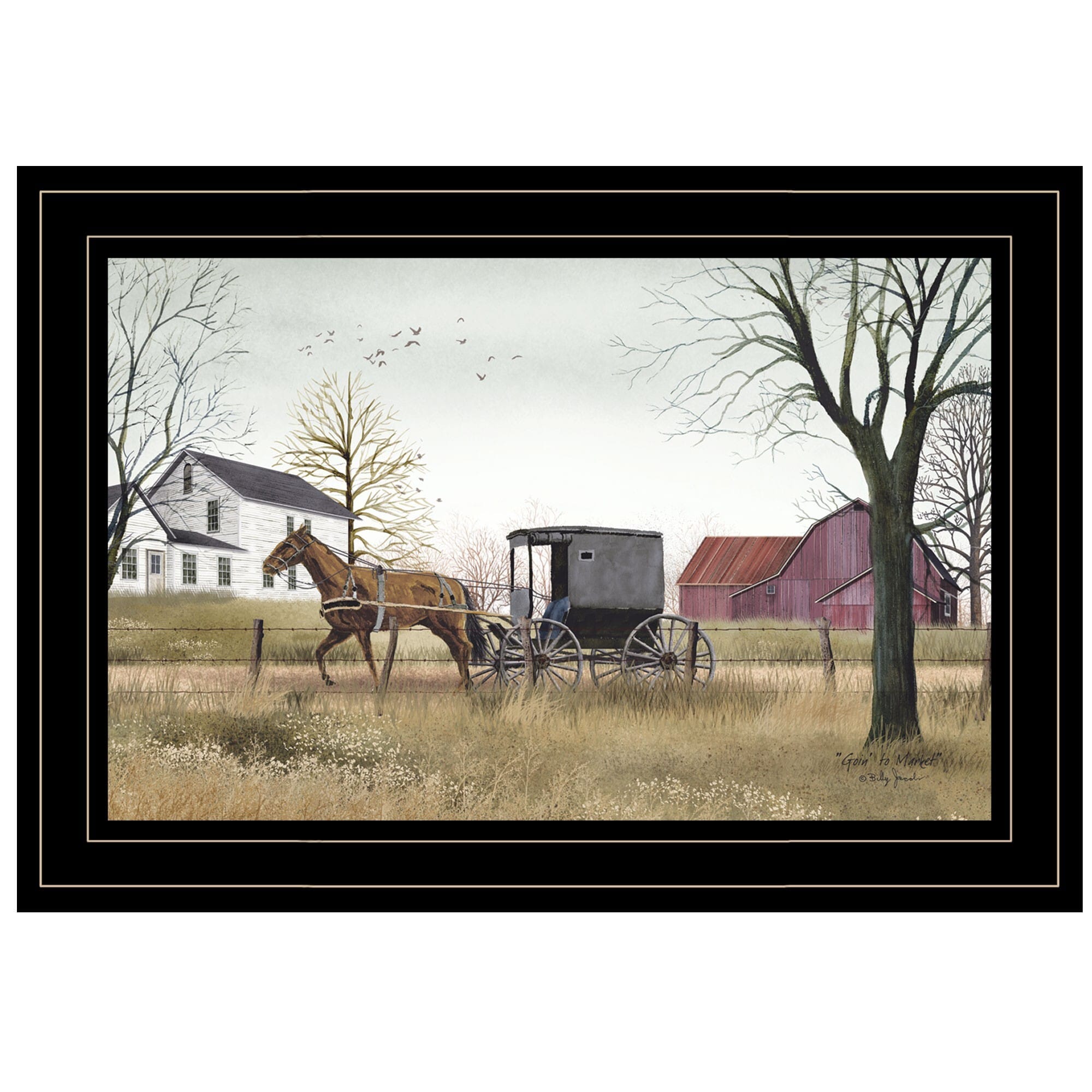 Goin to Market 3 Black Framed Print Wall Art