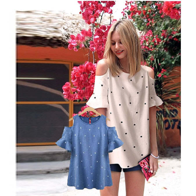 Size: 3X-Large,Color: COCONUT WHITE - Stars Galore Sweetly Feminine Blouse From Sizes M To 5XL