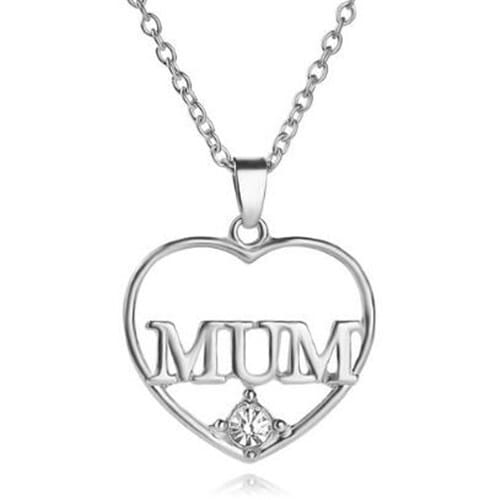 2 Colors Available Mum Theme Hollow Heart Design Fashion Necklace
