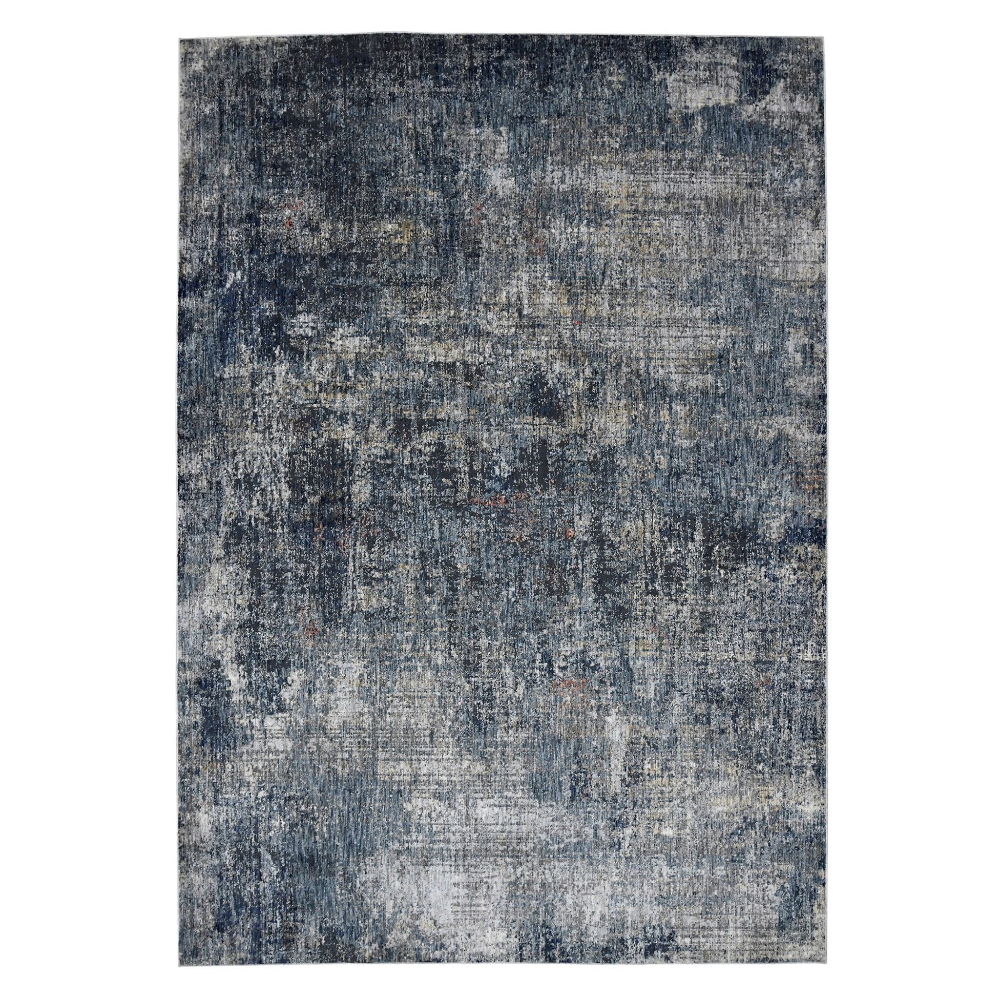 10' X 14' Ivory Navy and Gray Abstract Power Loom Area Rug
