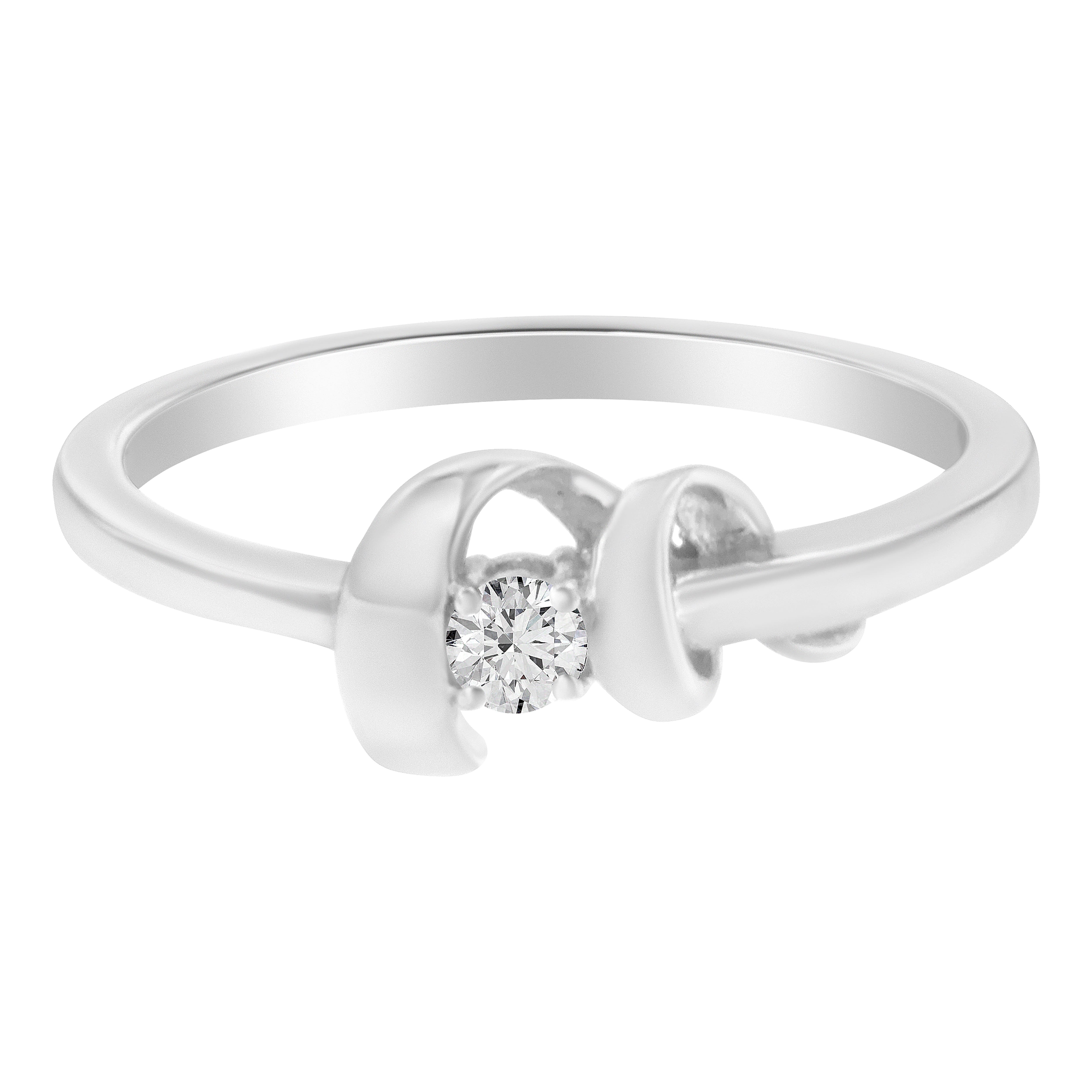 10K White Gold Diamond Promise Ring (1/10 Cttw, H-I Color, SI2-I1 Clarity) - Size 7