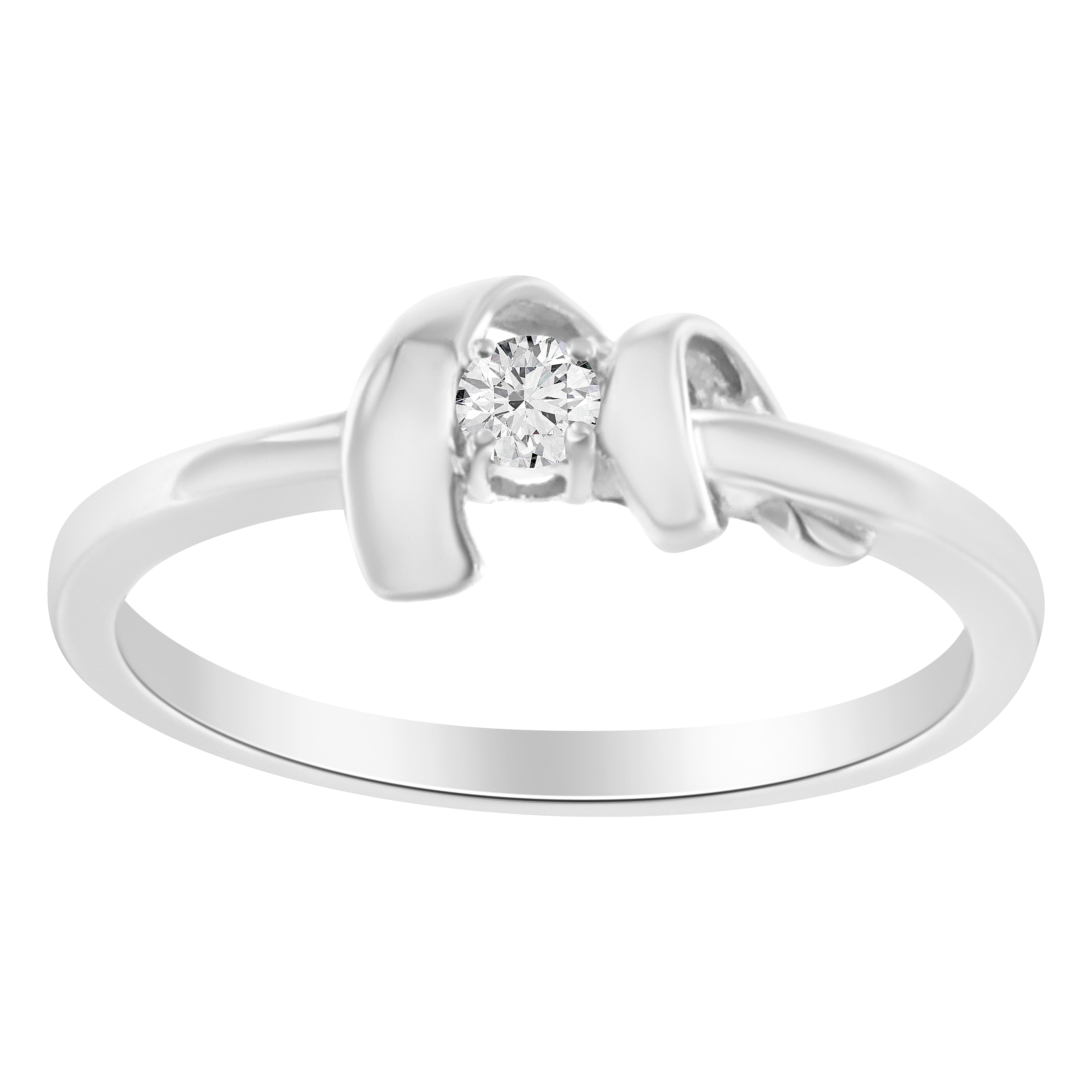 10K White Gold Diamond Promise Ring (1/10 Cttw, H-I Color, SI2-I1 Clarity) - Size 7