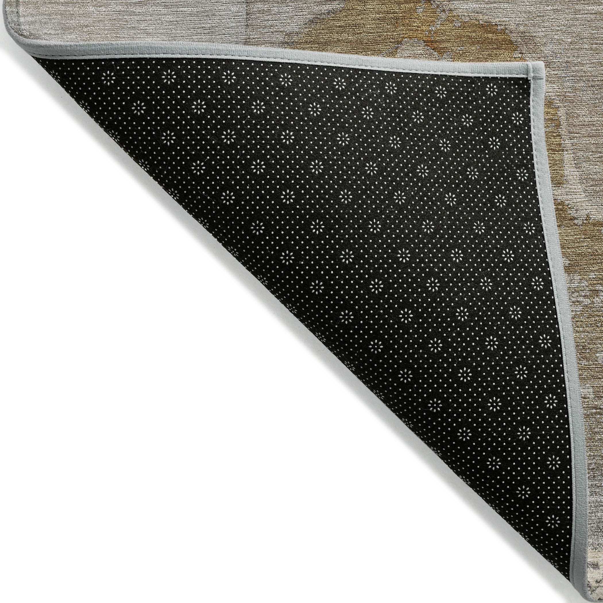 9' X 12' Brown Abstract Washable Indoor Outdoor Area Rug
