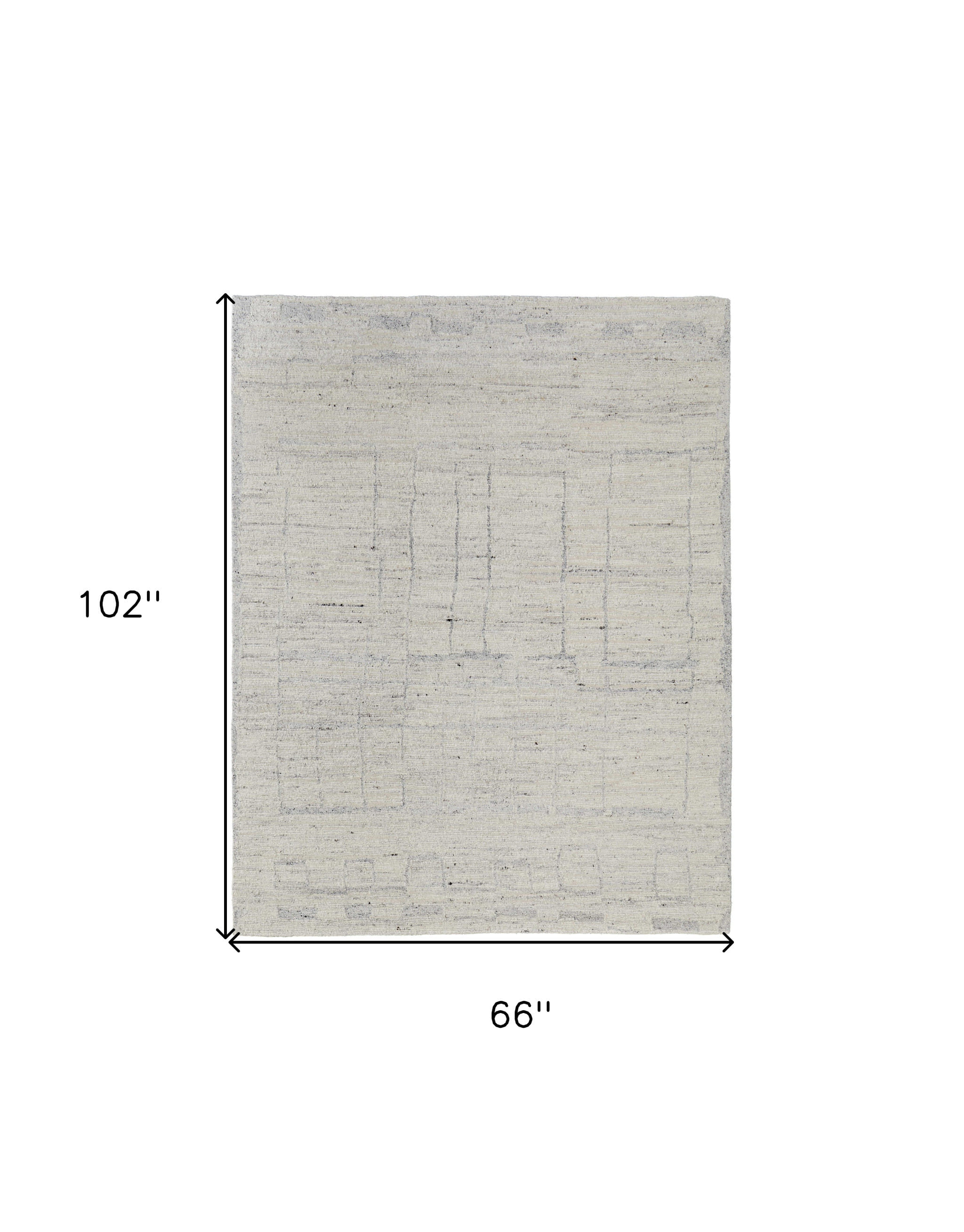 6' X 9' Gray and Ivory Abstract Hand Woven Worn Faded Area Rug