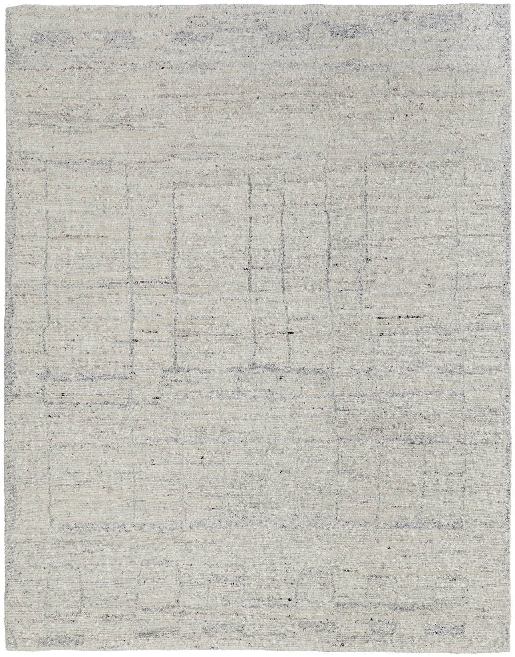 6' X 9' Gray and Ivory Abstract Hand Woven Worn Faded Area Rug