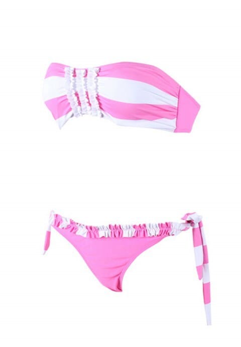 Sexy Strapless Bikini Sexy Stripe Elasticity Swimsuit