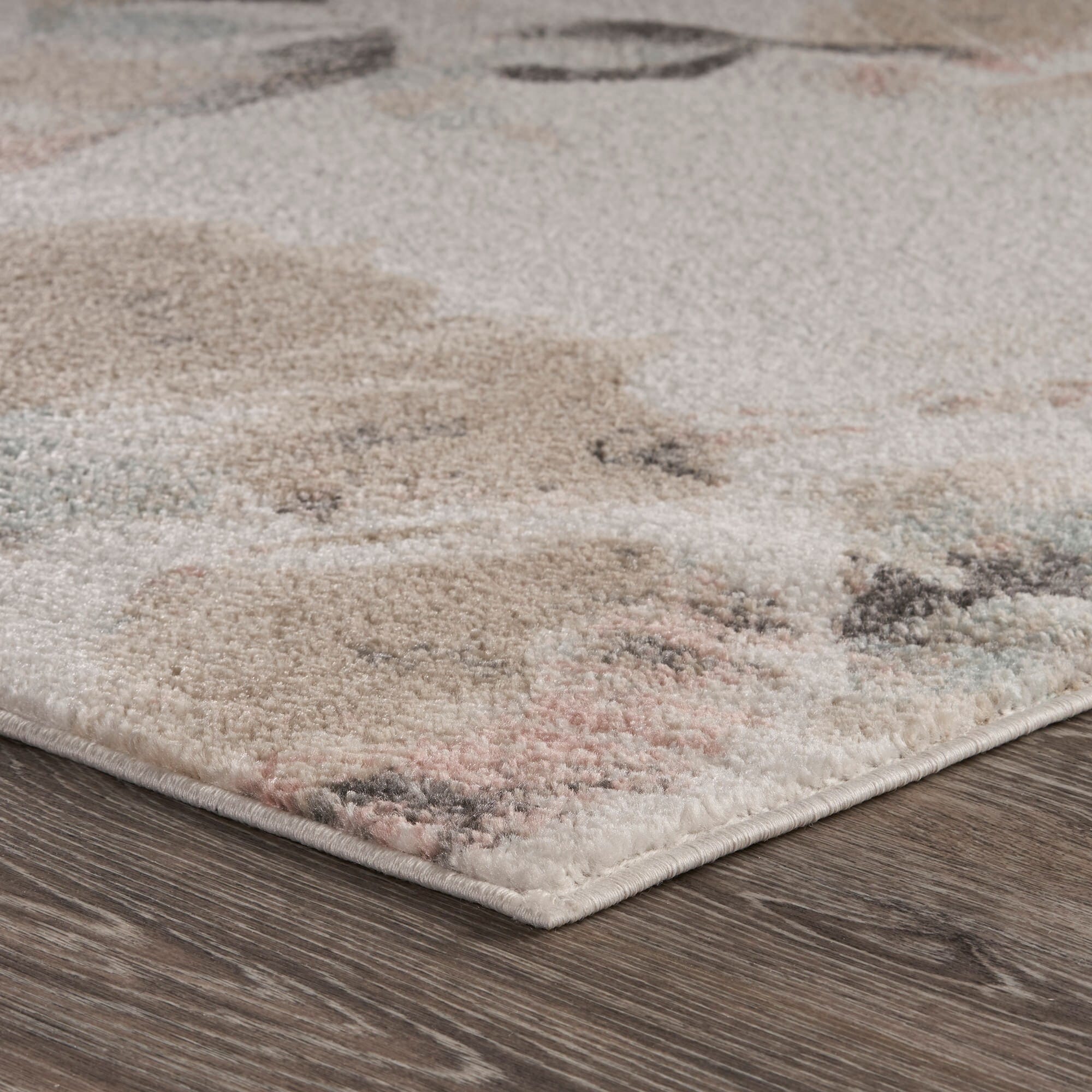 8' X 10' Ivory Soft Floral Artwork Area Rug