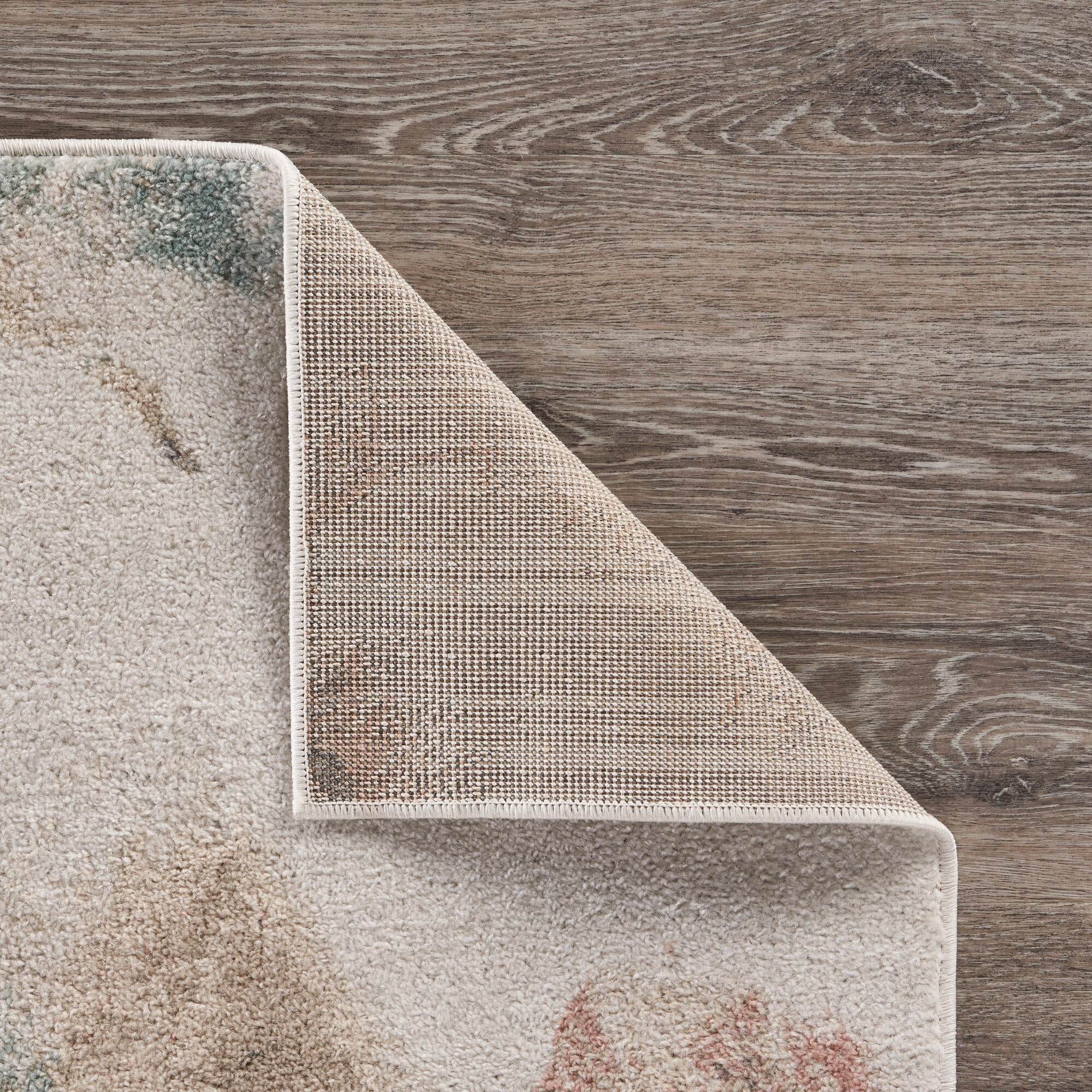8' X 10' Ivory Soft Floral Artwork Area Rug