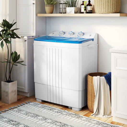 Costway Portable Washing Machine with Built-in Drain Pump Blue