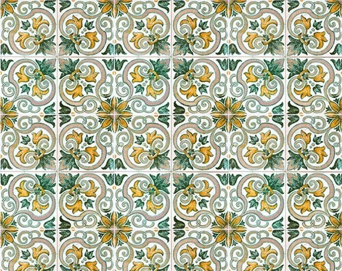 6" X 6" Green Yellow Melo Peel and Stick Tiles
