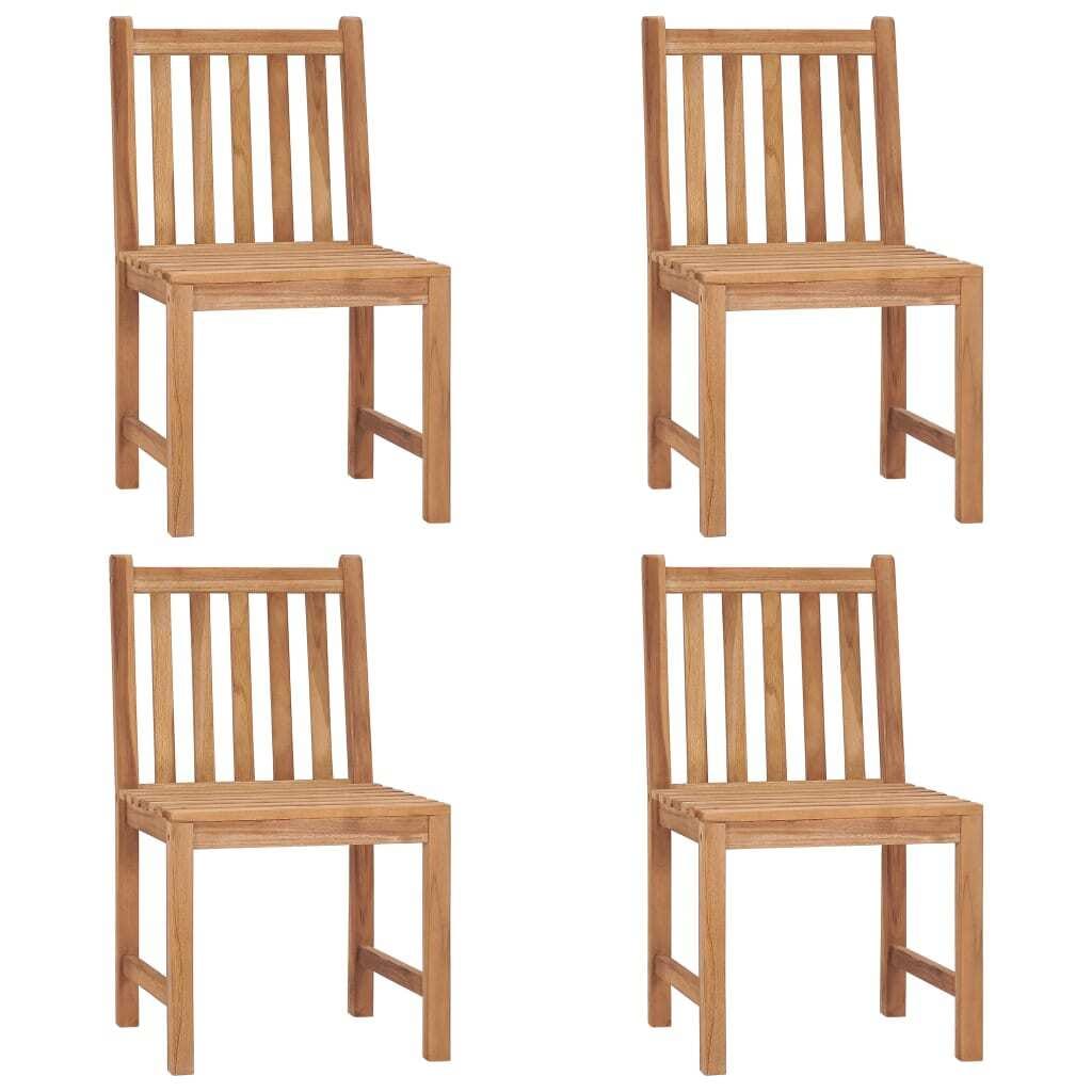 Patio Chairs 4 pcs with Cushions Solid Teak Wood