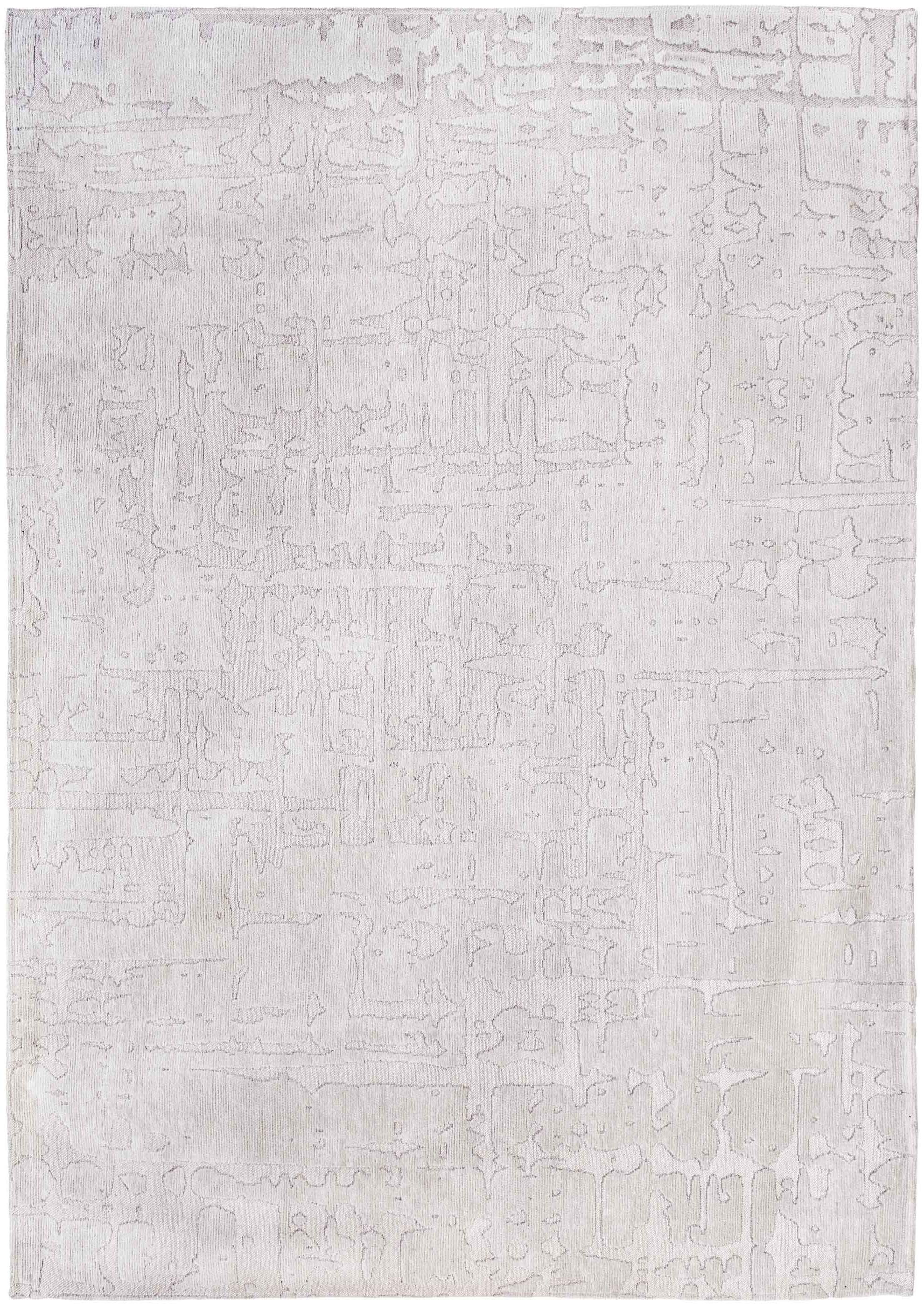 3' X 5' White Abstract Non Skid Area Rug