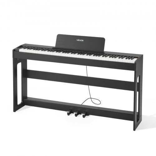 Weighted Digital Piano, 88 Keys Fully Weighted, Electric Piano Keyboard with Furniture Stand, Power Adapter, Triple Pedal, Record Function, 280 Tones, Wireless Connection, for Beginners, Black