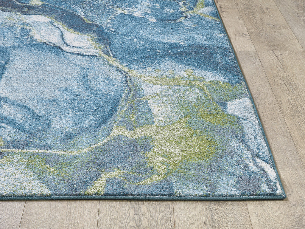 10' X 13' Blue Sage Abstract Stone Modern Area Rug