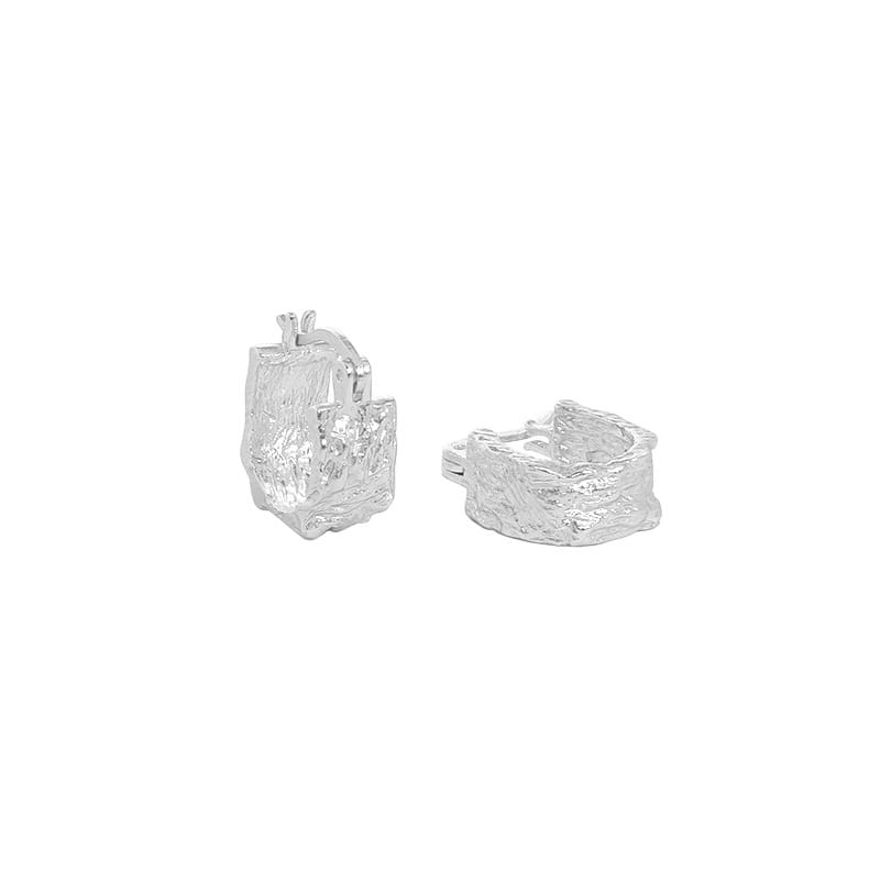 Casual Classic Geometry Irregular 925 Sterling Silver Hoop Earrings