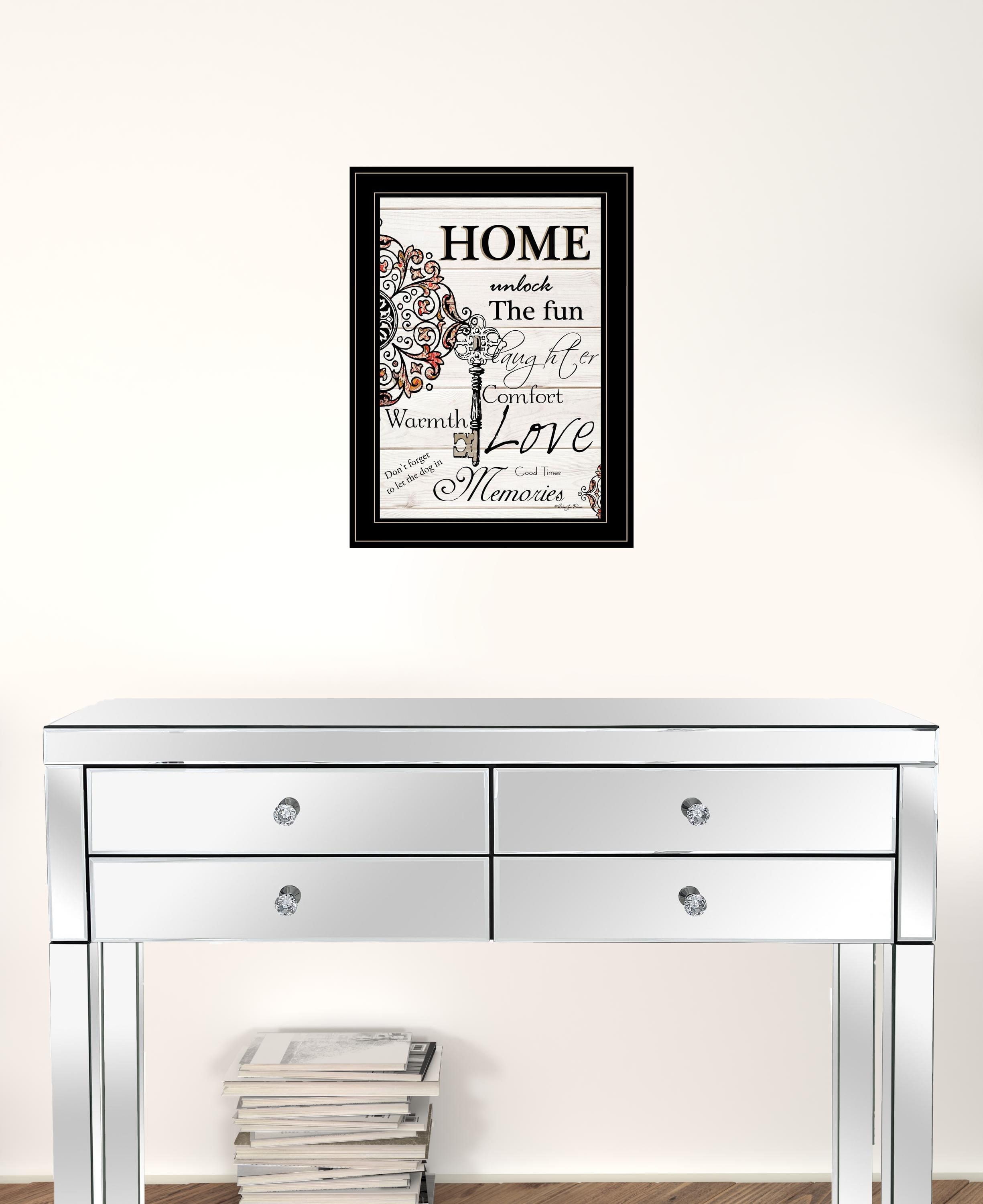 Home or Laughter 2 Black Framed Print Wall Art