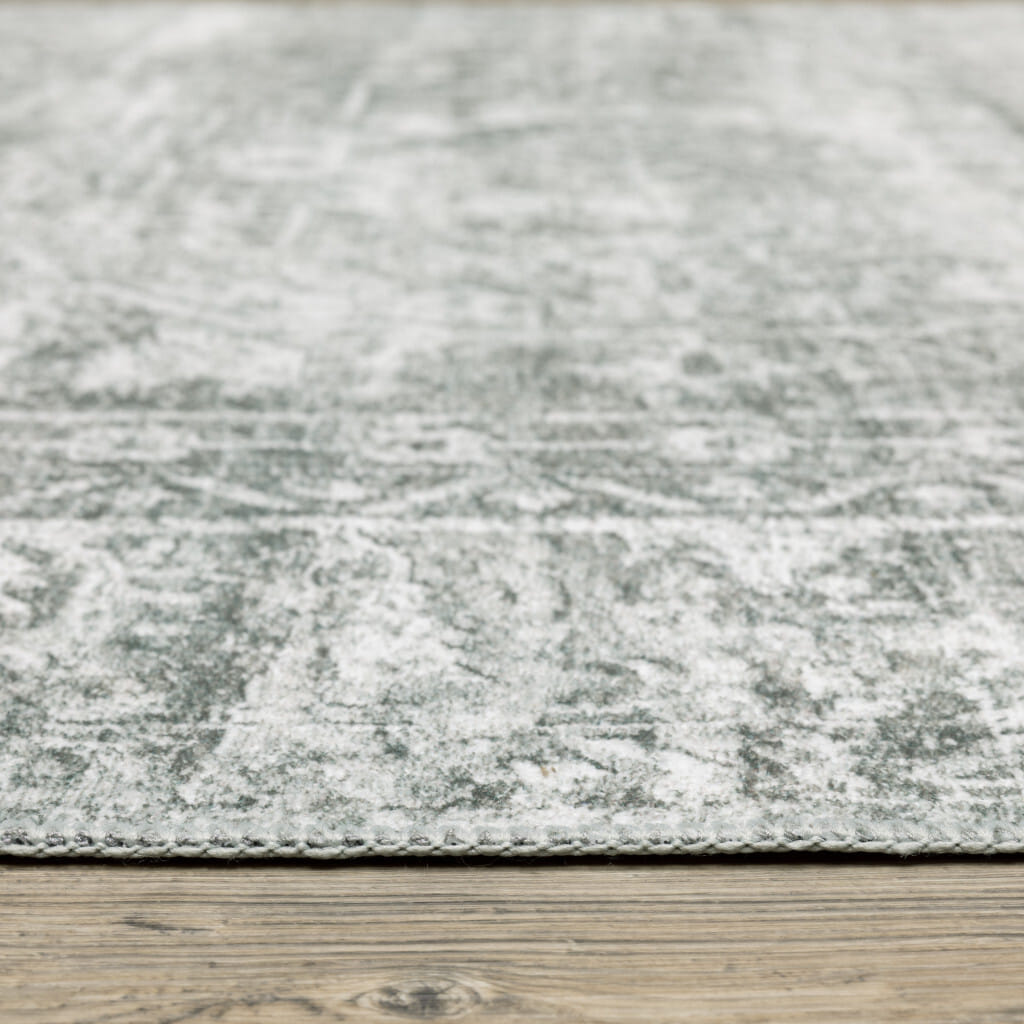 8' X 10' Sage Green Oriental Non Skid Area Rug