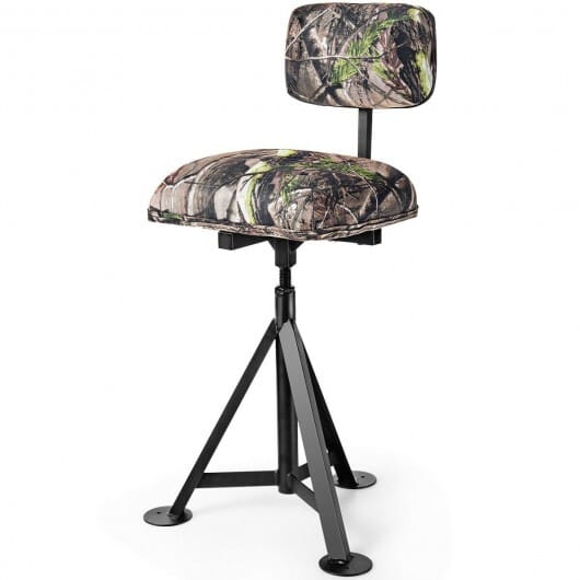Swivel Hunting Chair Tripod Blind Stool with Detachable Backrest - Color: Multicolor