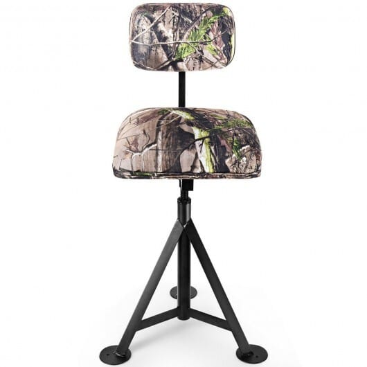 Swivel Hunting Chair Tripod Blind Stool with Detachable Backrest - Color: Multicolor