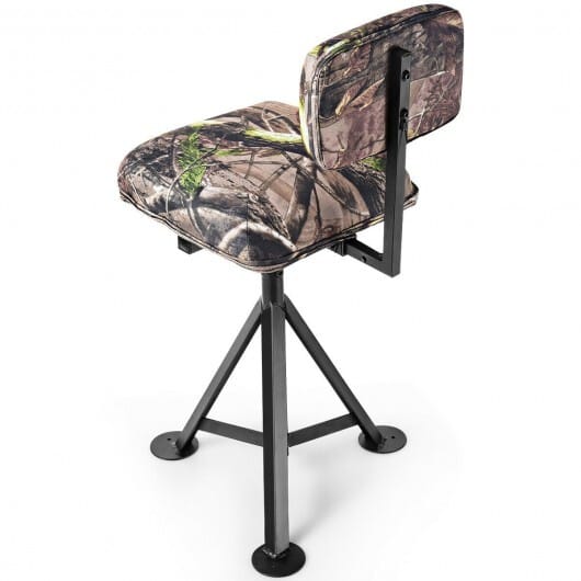 Swivel Hunting Chair Tripod Blind Stool with Detachable Backrest - Color: Multicolor