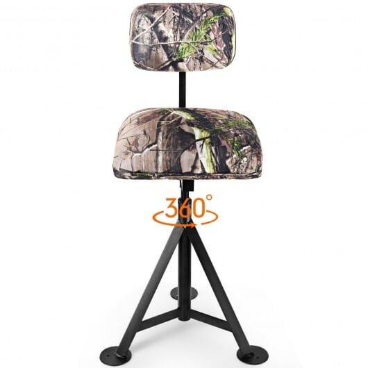 Swivel Hunting Chair Tripod Blind Stool with Detachable Backrest - Color: Multicolor