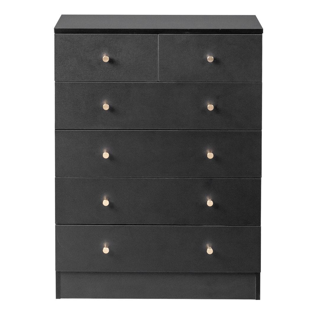 Modern Simple 6-Drawer Dresser Black